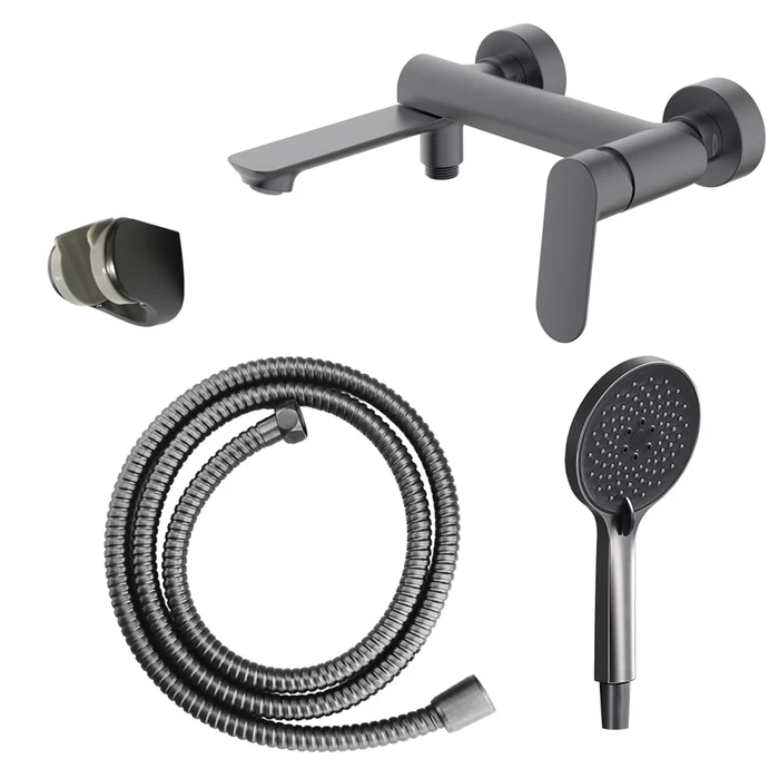 Аланти - Cмеситель для ванны с ручным душем, серый графит AZ-K3032GR AZ-K3032GR