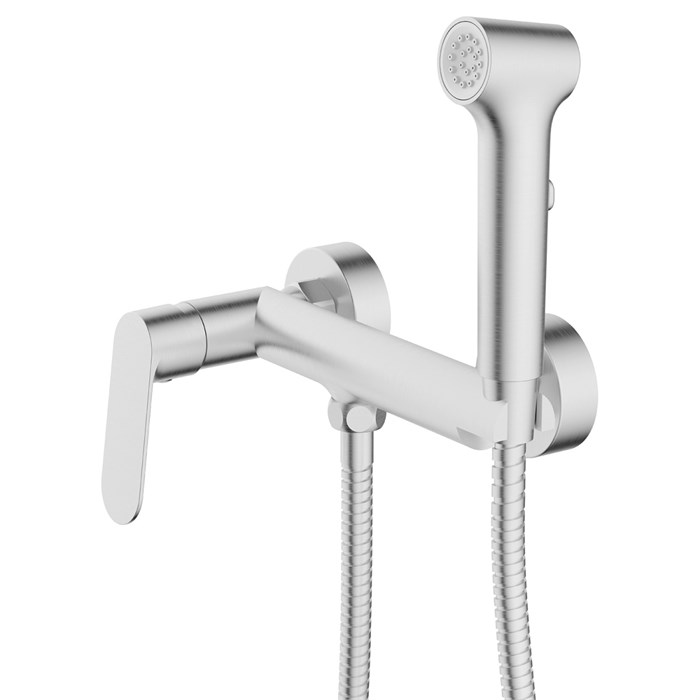 Гигиенический душ Azario Alanti со смесителем, керамический картридж, однорычажный, шланг 150 см, сатин (AZ-K2532BN) AZ-K2532BN