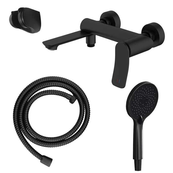 Эскаро - Смеситель для ванны с ручным душем, черный матовый AZ-K3074B AZ-K3074B