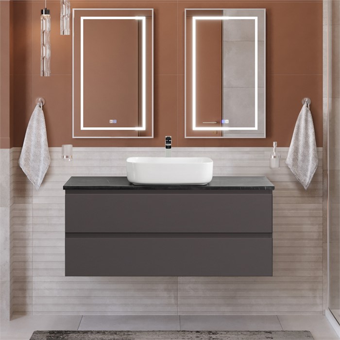 Тумба со столешницей подвесная BelBagno KRAFT 120 Темно-Серый Матовый, столешница KEP-120-MNO 814339153