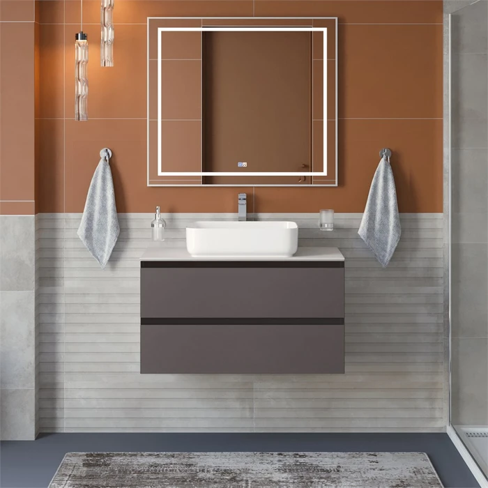 Тумба со столешницей подвесная BelBagno KRAFT 100 Темно-Серый Матовый, столешница KEP-100-BO 204828