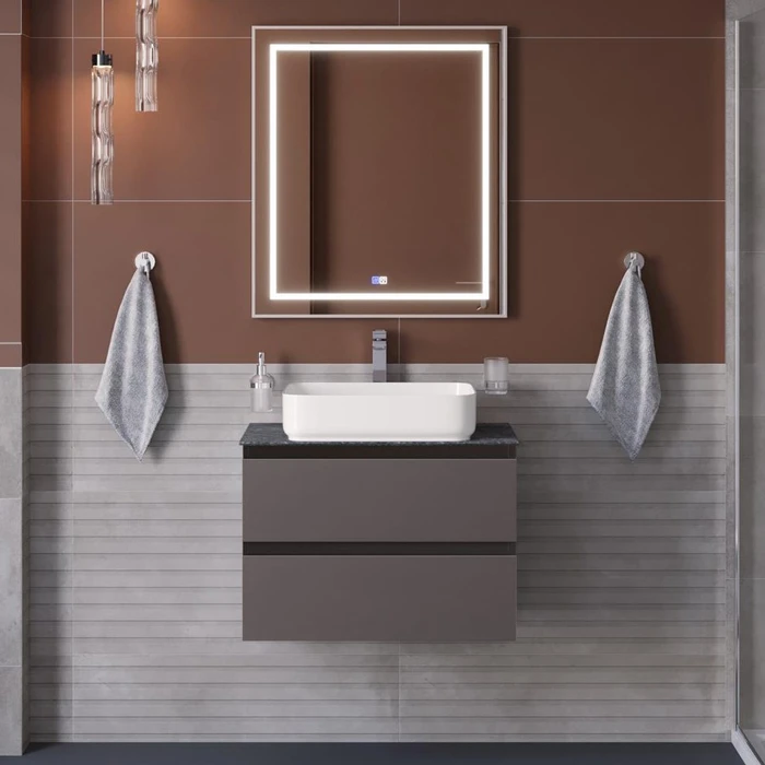 Тумба со столешницей подвесная BelBagno KRAFT 60 Темно-Серый Матовый, столешница KEP-60-GRN 204699