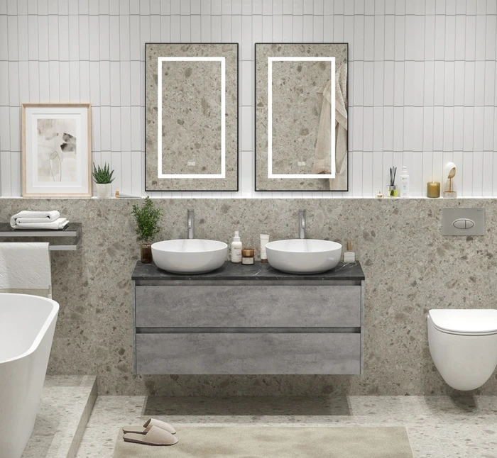 Тумба со столешницей подвесная BelBagno KRAFT 120 Cemento Grigio 202786
