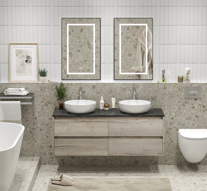 Тумба с четырьмя ящиками и столешницей подвесная BelBagno KRAFT 140 Rovere Galifax Bianco 202779