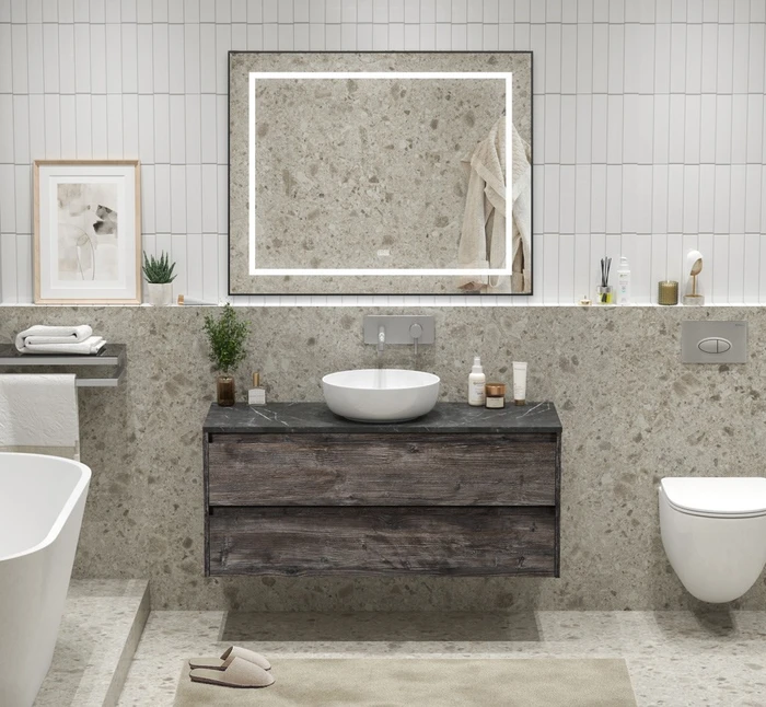 Тумба со столешницей подвесная BelBagno KRAFT 120 Pino Pasadena, без отверстия под смеситель 202771