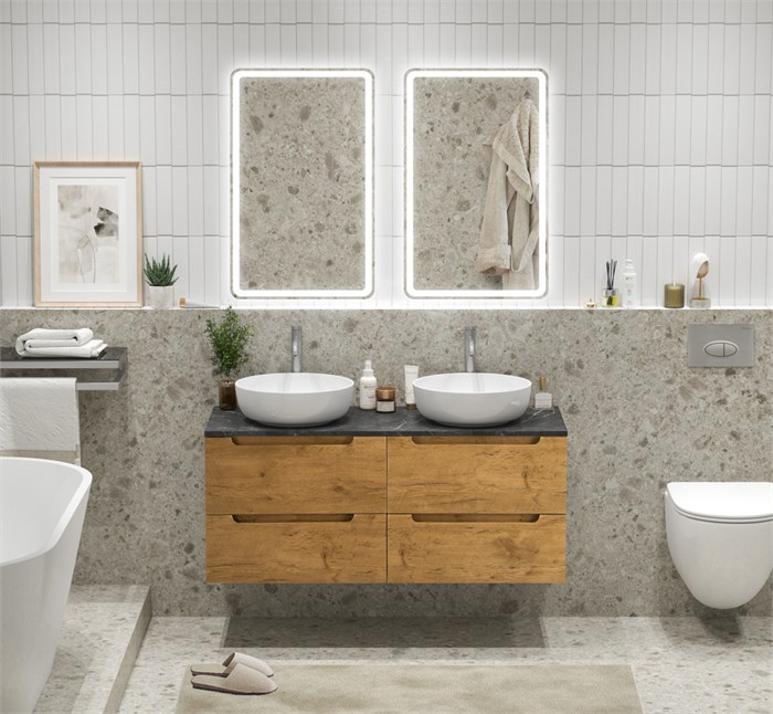 Тумба с четырьмя ящиками и столешницей подвесная BelBagno ETNA 120 Rovere Nature 202738