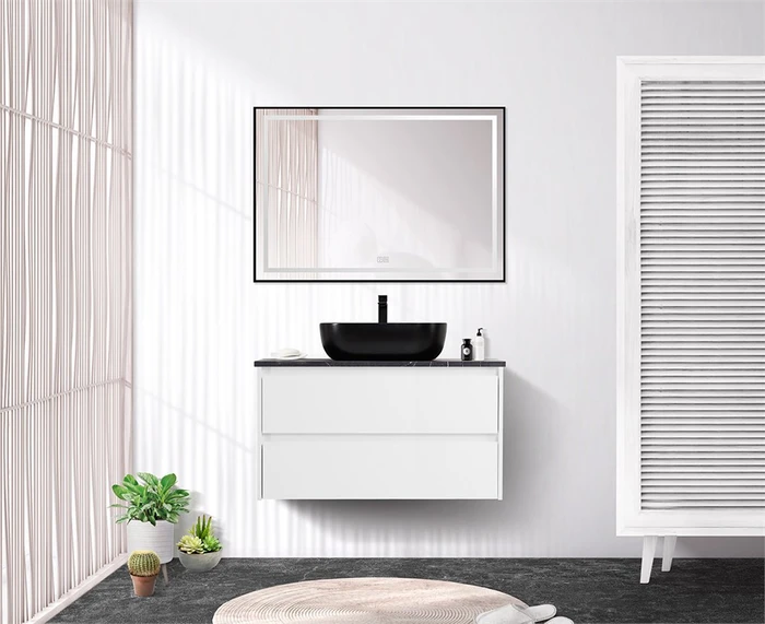 Тумба со столешницей и накладной раковиной подвесная BelBagno KRAFT 90 Bianco Opaco 200382