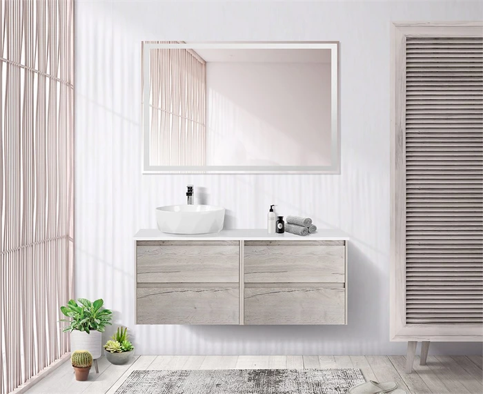 Тумба со столешницей подвесная BelBagno KRAFT 120 Rovere Galifax Bianco, раковина слева 200355