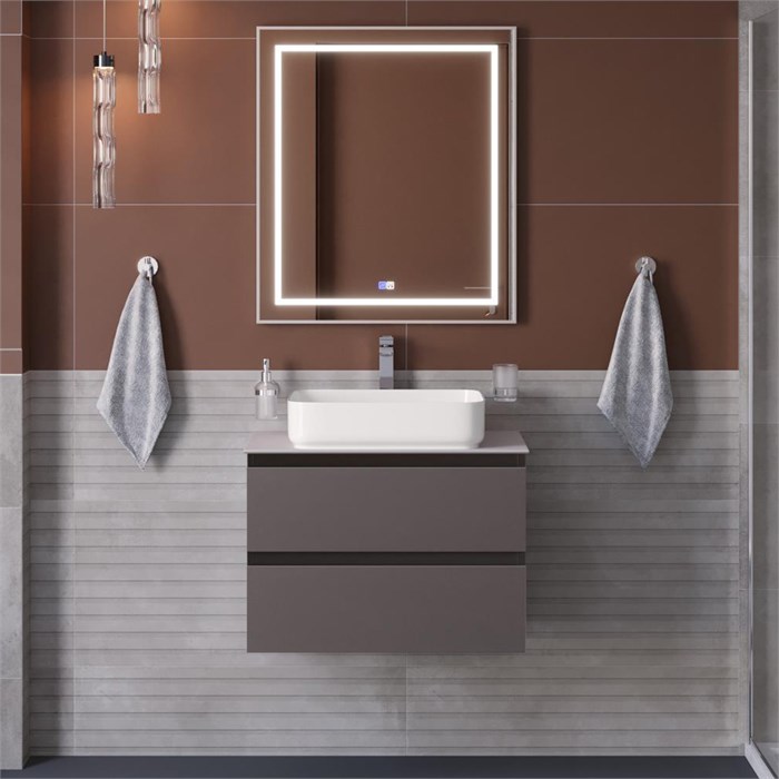 Тумба со столешницей подвесная BelBagno KRAFT 70 Темно-Серый Матовый, столешница KEP-70-BO 204718