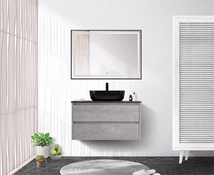 Тумба со столешницей подвесная BelBagno KRAFT 90 Cemento Grigio 200375