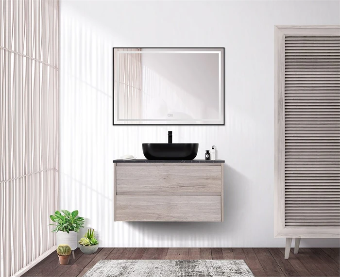 Тумба со столешницей и накладной раковиной подвесная BelBagno KRAFT 100 Rovere Galifax Bianco 194861