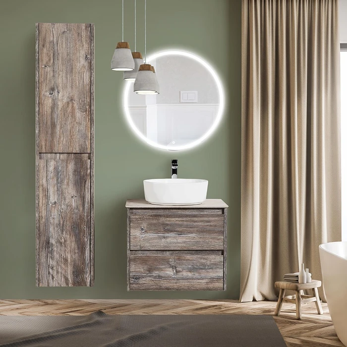 Тумба со столешницей и накладной раковиной подвесная BelBagno KRAFT 70 Pino Pasadena 194854
