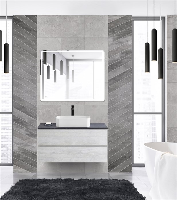 Тумба со столешницей под накладную раковину подвесная CEZARES MOLVENO 46 100 Legno Bianco 190534