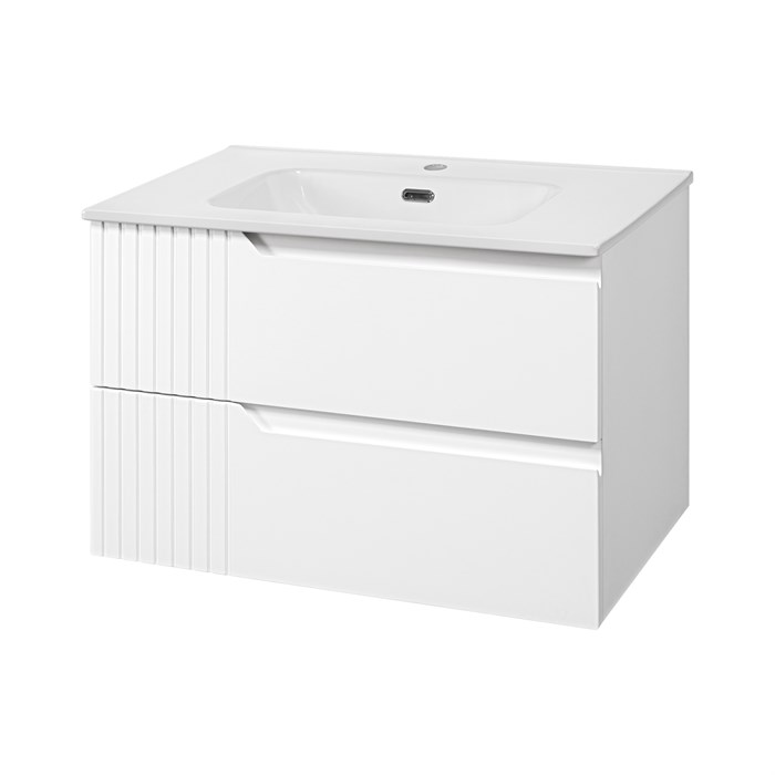 Tivolli - 80 Тумба подвесная, с 2 ящ., белая + раковина УТ000027206