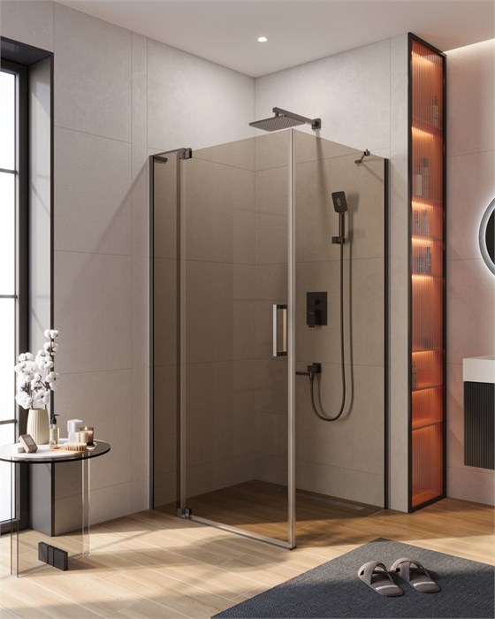Душевой уголок CEZARES SLIDER-AH-1-100-90/100-BR-GM SLIDER-AH-1-100-90/100-BR-GM