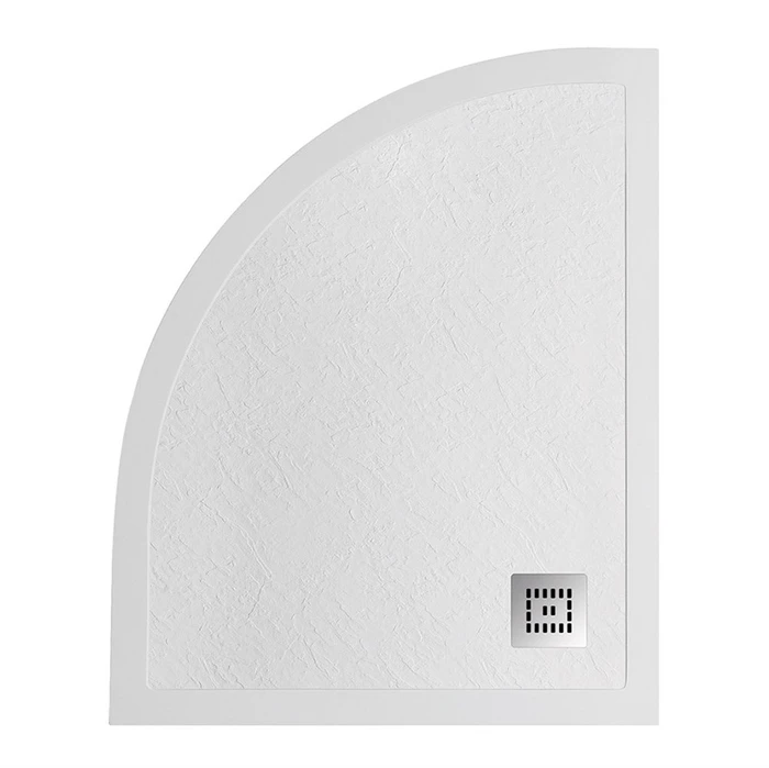 TRAY-MR-UNO-RH-120/80-550-35-W-R-CR Поддон из искусственного мрамора в комплекте с сифоном с декоративной накладкой (хром) TRAY-MR-UNO-RH-120/80-550-35-W-R-CR