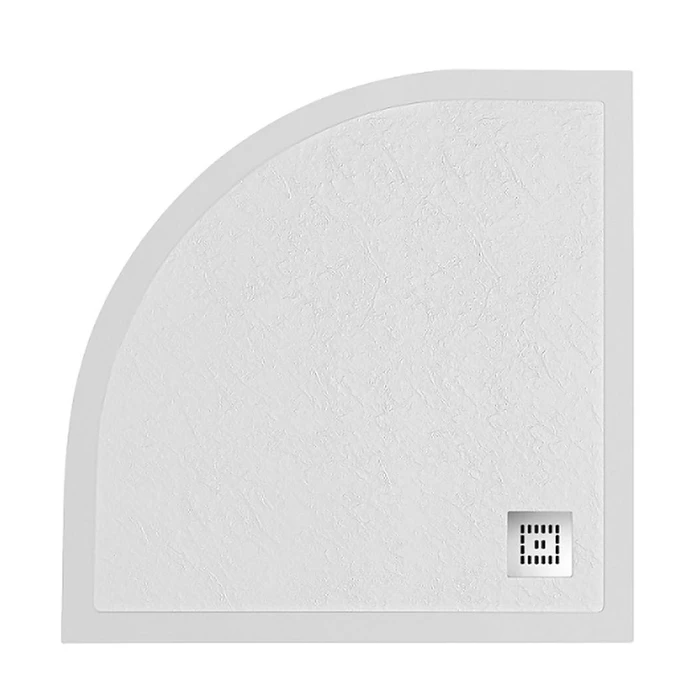 TRAY-MR-UNO-R-80-550-35-W-CR Поддон из искусственного мрамора в комплекте с сифоном с декоративной накладкой (хром) TRAY-MR-UNO-R-80-550-35-W-CR