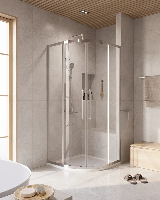 RELAX-304-R-2-90-C-CR Душевой уголок, отделка Глянцевый хром RELAX-304-R-2-90-C-CR