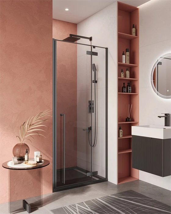 LINER-B-12-90-C-NERO-R Душевая дверь LINER-B-12-90-C-NERO-R