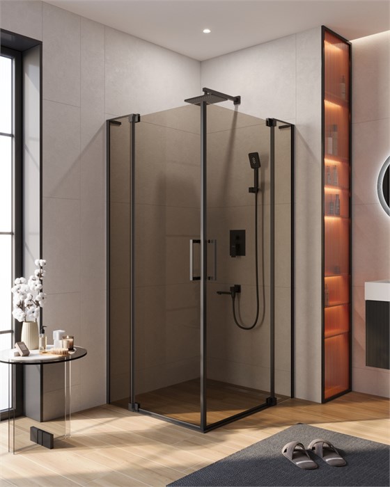 SLIDER-AH-2-70/80-100/110-BR-NERO Душевой уголок SLIDER-AH-2-70/80-100/110-BR-NERO