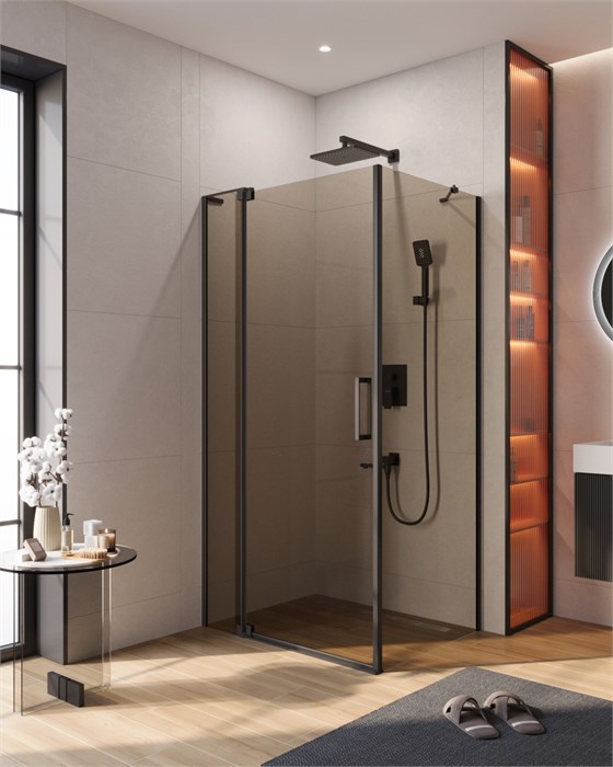 Душевой уголок CEZARES SLIDER-AH-1-80-90/100-BR-NERO SLIDER-AH-1-80-90/100-BR-NERO