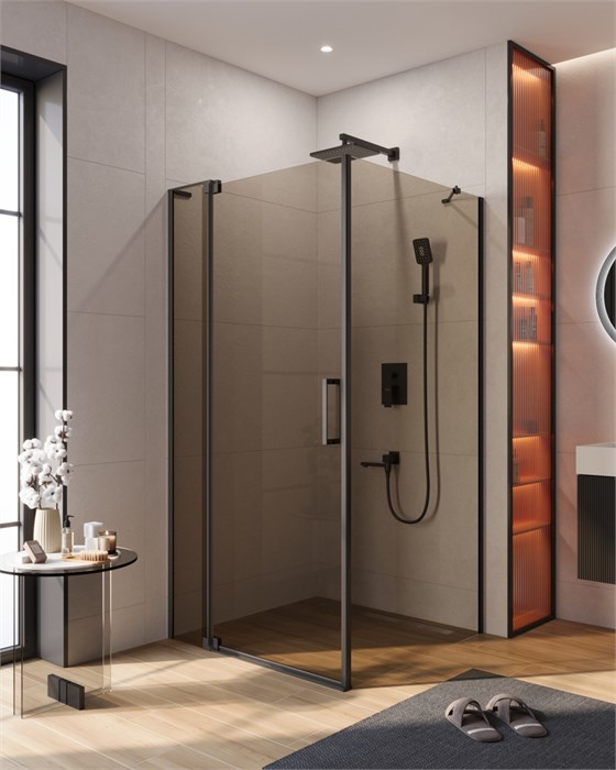 Душевой уголок CEZARES SLIDER-AH-1-100-90/100-BR-NERO SLIDER-AH-1-100-90/100-BR-NERO