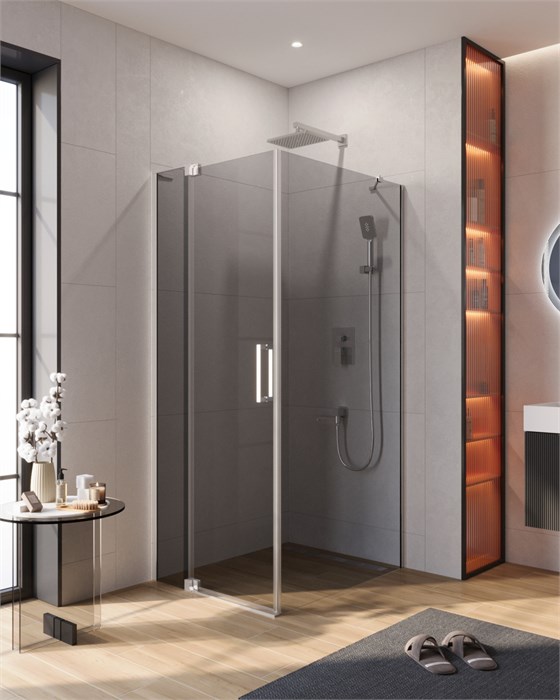 SLIDER-AH-1-100-70/80-GRIGIO-Cr  Душевой уголок SLIDER-AH-1-100-70/80-GRIGIO-Cr