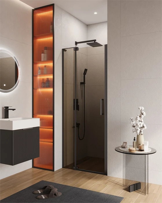 SLIDER-B-1-80/90-BR-NERO Душевая дверь SLIDER-B-1-80/90-BR-NERO