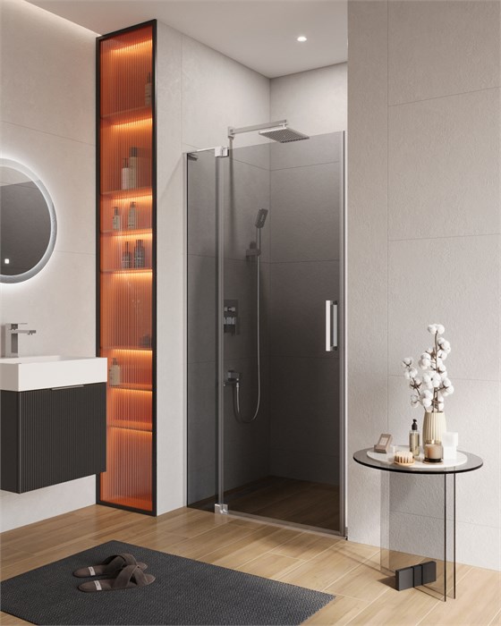 Душевая дверь в нишу CEZARES SLIDER-B-1-70/80-GRIGIO-Cr SLIDER-B-1-70/80-GRIGIO-Cr