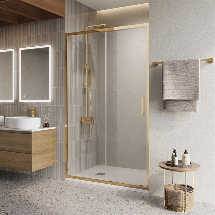 Душевая дверь BelBagno LUCE-BF-1-120-C-ORO LUCE-BF-1-120-C-ORO