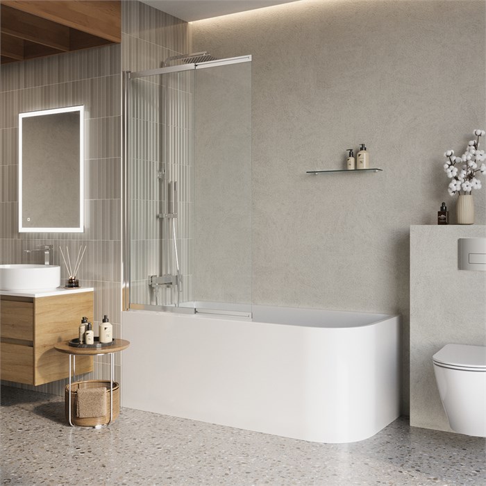 Душевая шторка на ванну BelBagno LUCE-VF-11-100/145-C-Cr LUCE-VF-11-100/145-C-Cr