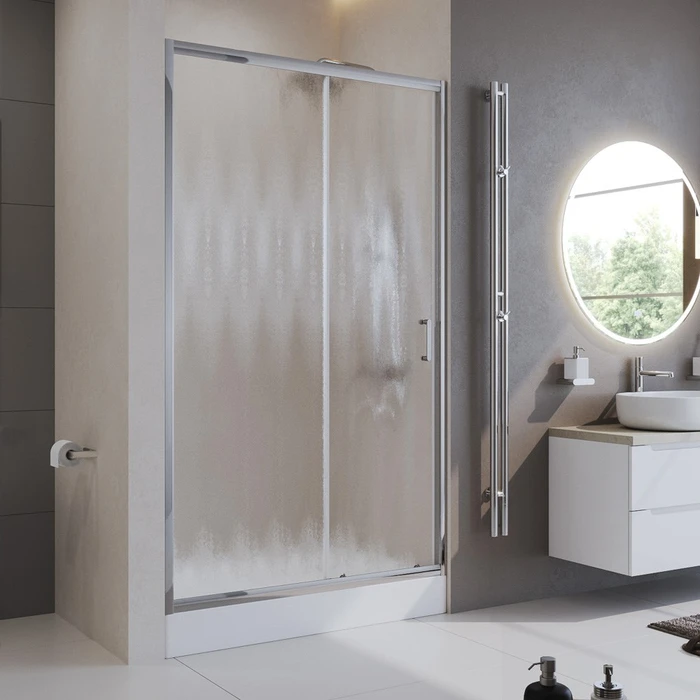 UNO-195-BF-1-120-CH-CR Душевая дверь, стекло Шиншилла, профиль хром UNO-195-BF-1-120-CH-CR