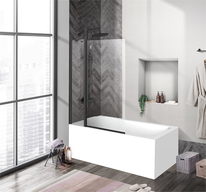 Душевая шторка на ванну BelBagno UNO-V-11-100/150-C-NERO UNO-V-11-100/150-C-NERO