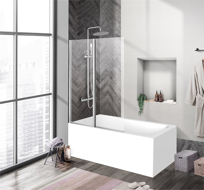 Душевая шторка на ванну BelBagno UNO-V-2-90/150-C-Cr UNO-V-2-90/150-C-Cr