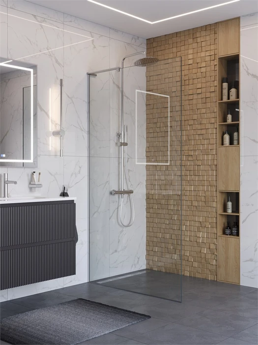 Душевая перегородка BelBagno UNO-L-1-TB-110-C-Cr UNO-L-1-TB-110-C-Cr
