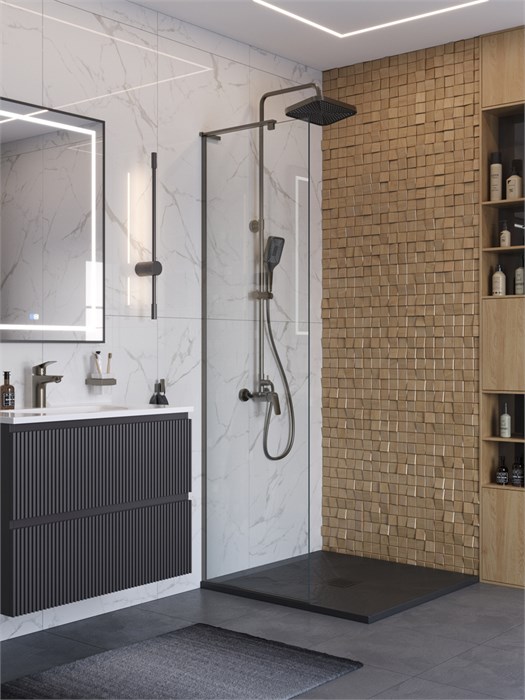 Душевая перегородка BelBagno UNO-L-1-TB-60-C-GM UNO-L-1-TB-60-C-GM