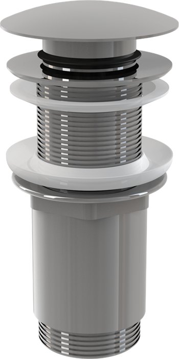 A395 Водослив для умывальника click/clack 5/4", цельнометаллический с большой заглушкой для умывальн A395