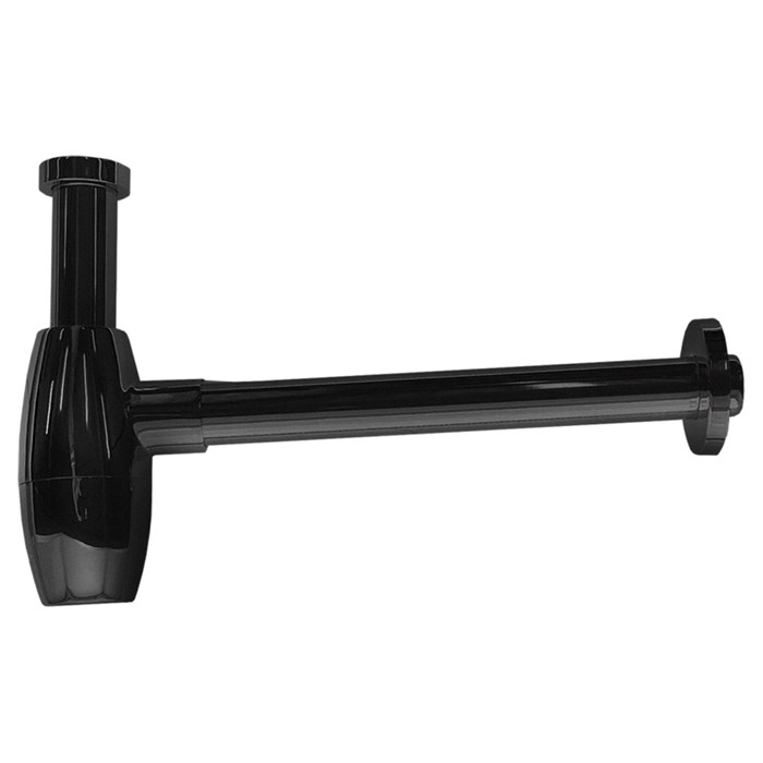 Сифон без выпуска для умывальника G 1 1/4 латунь, бочонок, ЧЕРНЫЙ, матовый, блистер. AZARIO AZ-115-BL