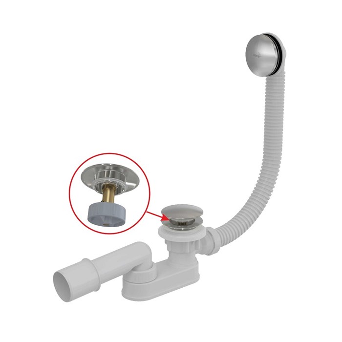 A507CKM Сифон для ванны click/clack металл A507CKM