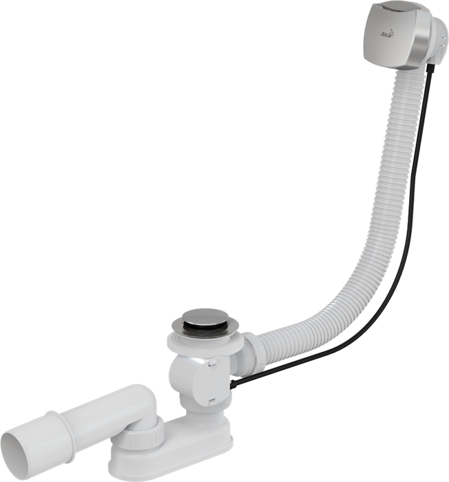 A51CR Сифон для ванны автомат комплект хромированный пластик/металл A51CR