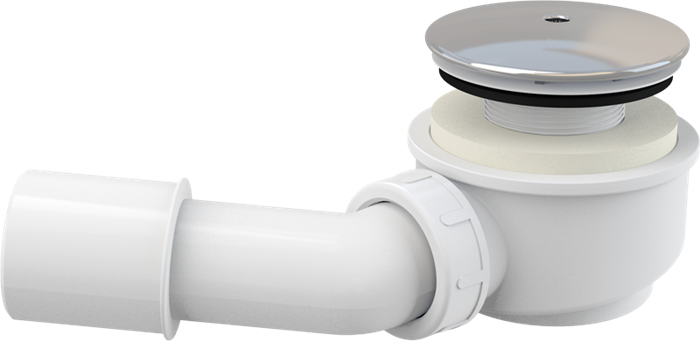 A471CR Ø60 Выпускной комплект для душевого поддона заниженный, хромированный пластик A471CR-60