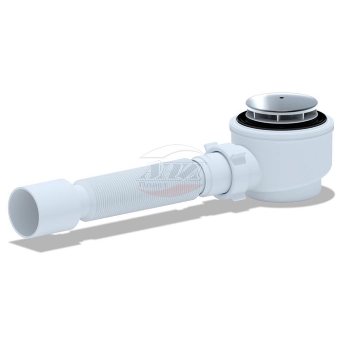 Е415C Сифон для душ.поддона 1 1/2" *50/60 с гибк.трубой 40х50, хром (8шт) E415C