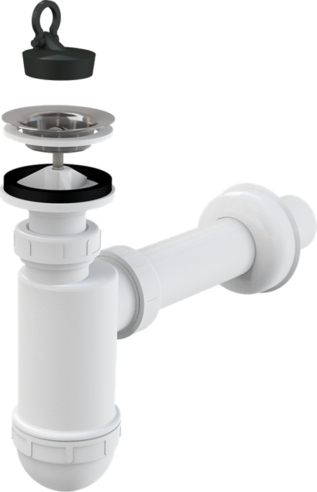 A410 Сифон для умывальника O32 с нержавеющей peшeткой O63 замена на AG210512432 A410