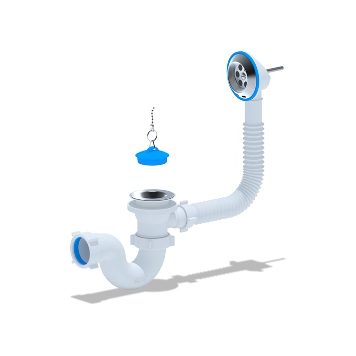 E150 Сифон Ани для ванны с выпускоми переливом 1 1/2 (35шт) E150