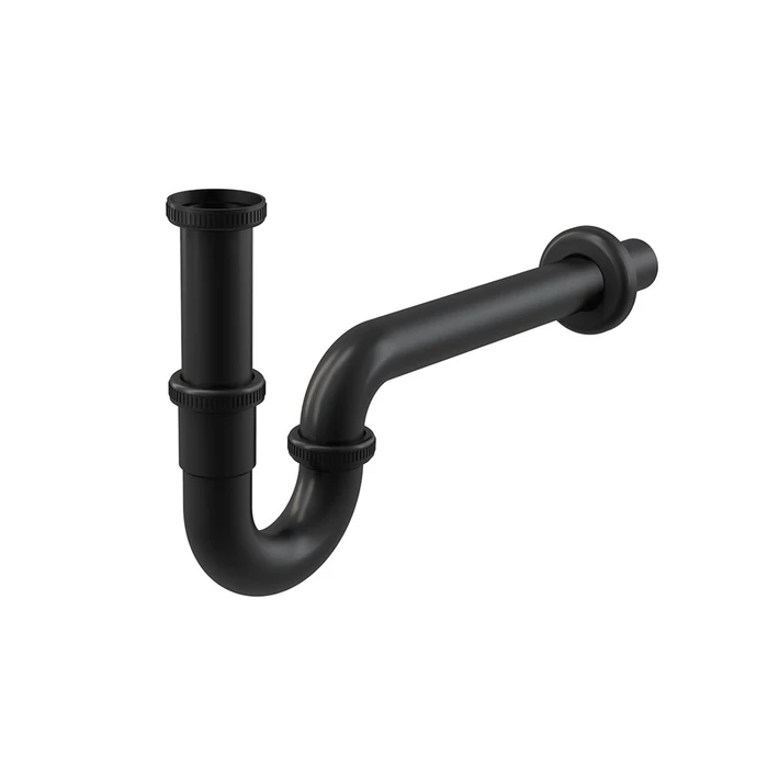 A4320BLACK Сифон для умывальника DN32, U-форма с накидной гайкой 5/4", черный-мат A4320BLACK