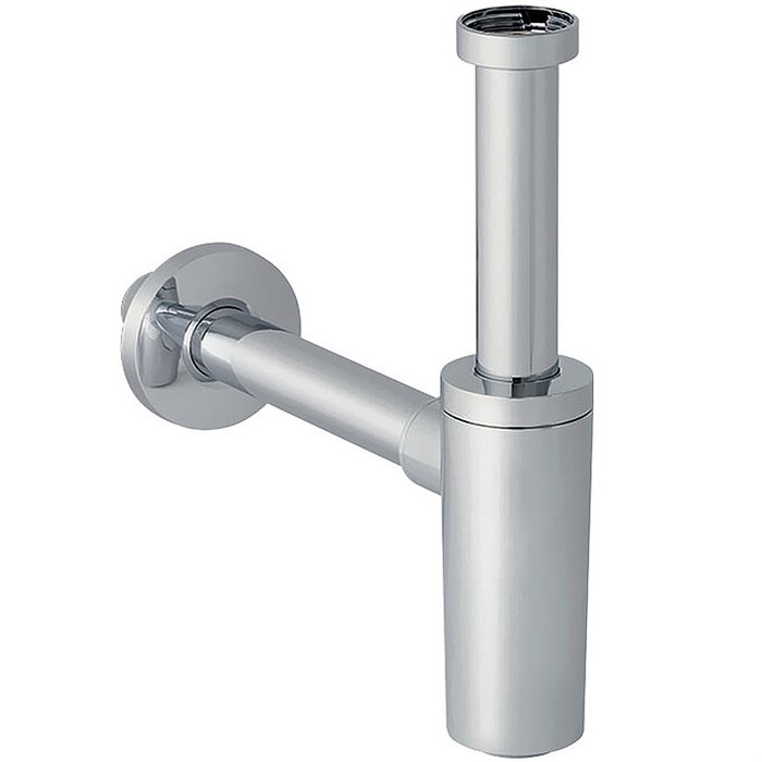 150.036.21.1 Сифон бутылочный Geberit для раковин, горизонтальный выпуск: d=32мм, G=1 1/4", Глянцевый хром 150.036.21.1