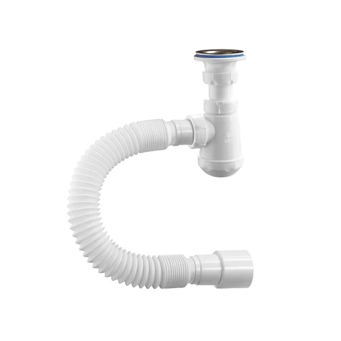 ОРИО сифон Чик бутылочный 1 1/4 х 32, с гибкой трубой 32-40/50 (650 мм), М-32020 (50 шт) М-32020