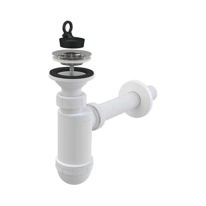 Сифон для раковины Alcadrain O32 с нержавеющей peшeткой O63 (AG210512432) AG210512432