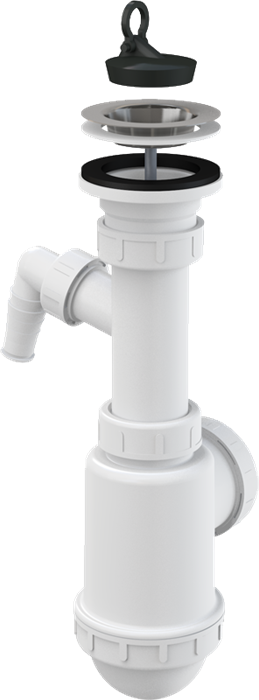 A441P -DN50/40 Сифон для мойки с нержавеющей решеткой и штуцером A441P-DN50/40