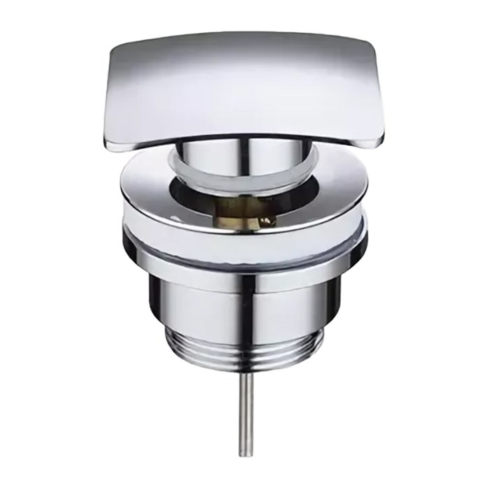 Донный клапан для умывальника  G 1 1/4 латунь, квадрат, ХРОМ, CLIC-CLAC, блистер, AZARIO, AZ-106-CHR AZ-106-CHR